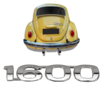 Emblema '1600' - Volkswagen Fusca 1974/19786 / Kombi 1976/1998 - Cromado