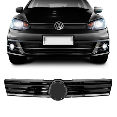 Grade Frontal Do Radiador - Volkswagen Gol / Voyage 2016/2019 (G7) - Preta / Modelo Original / Com Friso Cromado