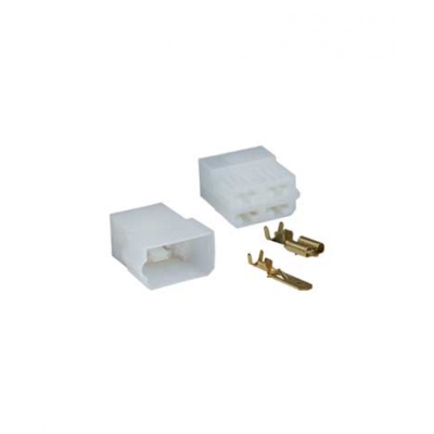 Conector 4 Vias Com Terminal De 6,3mm Macho / Fêmea - (Kit).