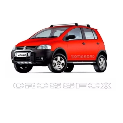 Faixa Decorativa Adesiva 'CROSSFOX' - Volkswagen Crossfox 2005/2007 - Cinza / Lateral / Esquerdo