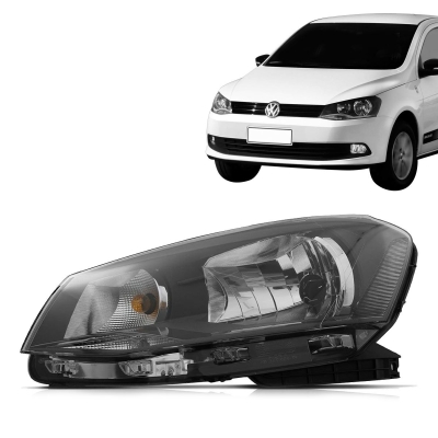 Farol H4 Foco Simples Máscara Negra | Vw Gol, Voyage, Saveiro G6 2013/2016 - Lado Esquerdo
