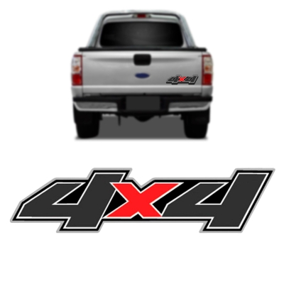 Emblema '4x4' - Ford Ranger 2008/2012 - Preto / Vermelho