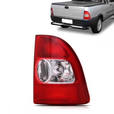Lanterna Traseira Fiat Strada 2001/2004 | Plástico Vermelho | Lado Direito.