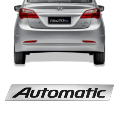 Emblema 'Automatic' - Hyundai HB20 2012/2020 - Preto