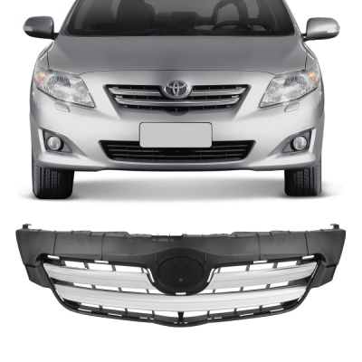 Grade Frontal Do Radiador - Toyota Corolla 2009/2011 - Preta / Modelo Original / Friso Cromado