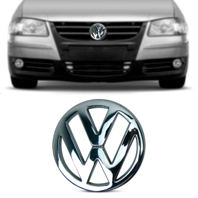 Emblema 'Logo Volkswagen' - Volkswagen Gol / Parati / Saveiro 2006/2013 (G4) / Polo 2003/2006 / Fox 2003/2010 - Cromado / Vazado / Grade Do Radiador