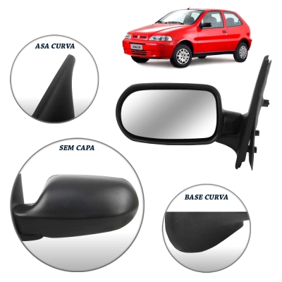 Retrovisor Externo - Fiat Palio / Strada 2001/2003 (Fire) - Duas Portas / Sem Controle / Esquerdo (Motorista)