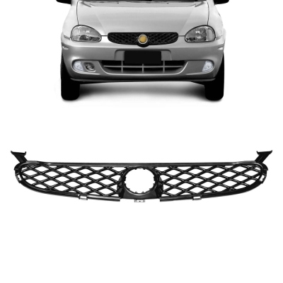 Grade Frontal Do Radiador - Chevrolet Corsa Hatch / Wagon / Pickup / Wind 2000/2003 - Preta / Modelo Original / Colmeia