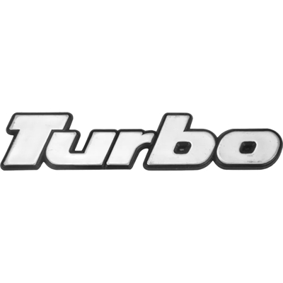 Emblema 'Turbo' - Família Volkswagen 1990/2000 - Cinza / Fundo Preto