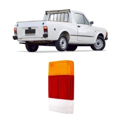 Lente Da Lanterna Traseira Fiat 147 Pick Up City 1980 A 1982 Tricolor Lado Direito