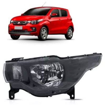 Farol Principal Fiat Mobi 2016 À 2024 Lado Esquerdo Máscara Negra