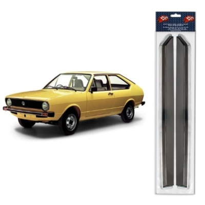 Calha De Porta Vw Passat 1977 A 1989 Com Friso De Alumínio Natural Par