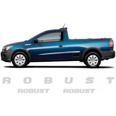 Emblema Robust Vw Saveiro - Prata - (Kit 3 Peças).