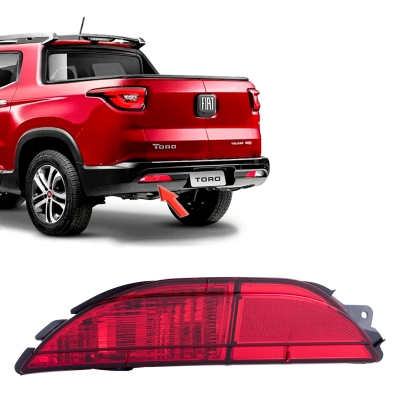 Refletor Parachoque Traseiro - Fiat Toro 2015/2022 - Acrilica Com Neblina Lado Esquerdo