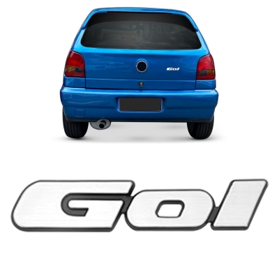 Emblema 'Gol' - Volkswagen Gol 1990/2000 - Cromado / Fundo Preto