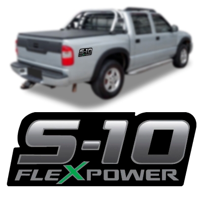 Emblema 'S-10 FLEXPOWER' - Chevrolet S10 Rodeio 2000/2011 - Adesivo