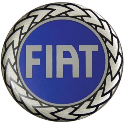 Emblema Gold Alumínio Para Calota Da Linha Fiat (48mm) Azul (Jogo Com 4 Peças).