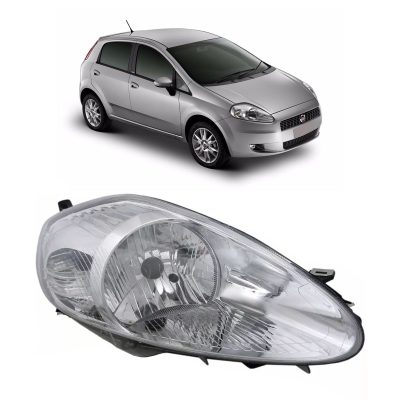 Farol Máscara Cromada | Fiat Punto 2007/2012 - Lado Direito