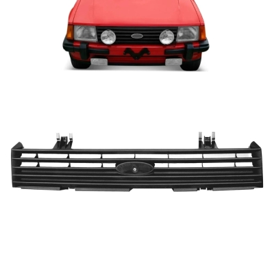 Grade Frontal Do Radiador - Ford Escort 1984/1986 - Preta / Modelo Original