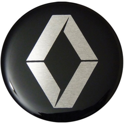 Emblema Resinado Para Calota Da Linha Renault (51mm) Preto (Jogo Com 4 Peças).