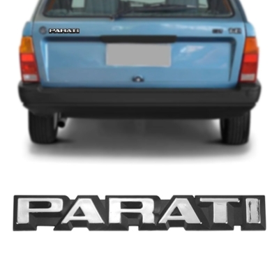 Emblema 'PARATI' - Volkswagen Parati 1984/1990 - Cromado / Fundo Preto