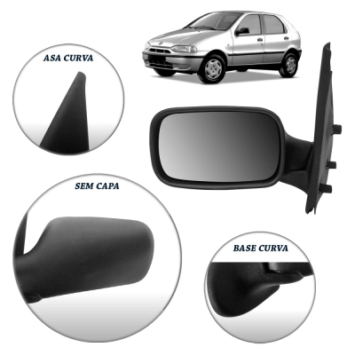 Retrovisor Externo - Fiat Palio / Weekend / Siena 1996/2000 - Quatro Portas / Sem Controle / Esquerdo (Motorista)