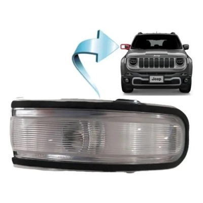 Pisca Espelho Retrovisor - Jeep Renegade 2015/2022 - Acrilica Cristal Lado Direito