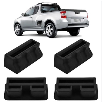 Reparo Coxim Batente Tampa Traseira Agile Montana 2011 A 2020 Preto Kit 4 Peças