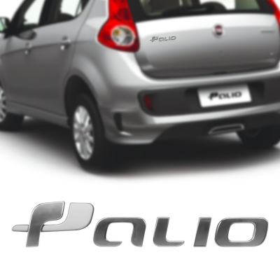 Emblema 'Palio' - Fiat Novo Palio 2012/2018 - Cromado / Branco