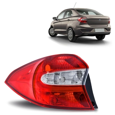 Lanterna Traseira Acrílica Bicolor | Ford Ka Sedan 2015/2018 - Lado Esquerdo