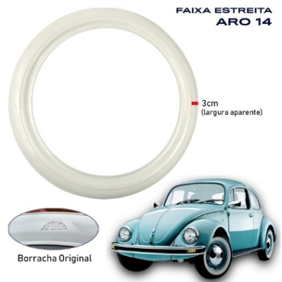Faixa Estreita Para Pneu Branca 3,6cm De Largura Decorativa Do Pneu Aro 14