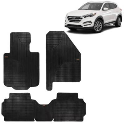 Tapete Borracha Hyundai Tucson Após 2005 Preto 3 Peças