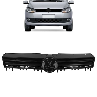 Grade Frontal Do Radiador - Volkswagen Fox 2015/2019 - Preta / Modelo Original / Sem Friso