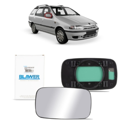 Espelho Do Retrovisor Com Base Fiat Palio/ Weekend/ Strada /2000 Uno Fire Espelhada Lado Direito