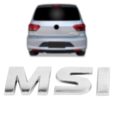 Emblema 'MSI' - Volkswagen Gol / Voyage 2008/2016 (G5 e G6) / Polo 2008/2020 / Fox 2015/2020 - Grande / Cromado