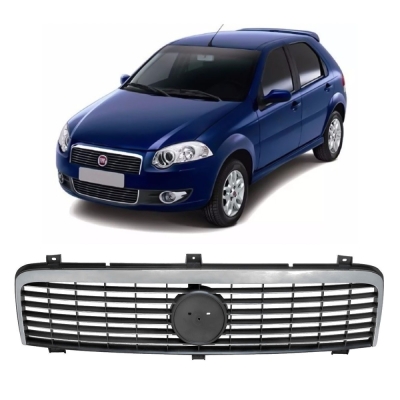 Grade Frontal Do Radiador - Fiat Palio / Weekend / Siena 2008/2012 - Preto / Modelo Original / Moldura Primer