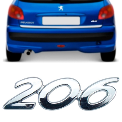 Emblema '206' - Peugeot 206 1999/2012 - Cromado