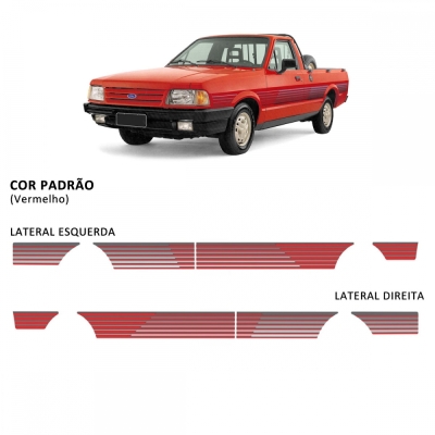 Faixa Decorativa Adesiva Ford Pampa 1994 - Vermelho - (Jogo).