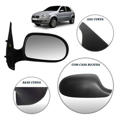 Retrovisor Externo - Fiat Palio (Fire e Economy) / Strada Fire 2012/2017 - Duas Portas / Sem Controle / Direito (Carona)