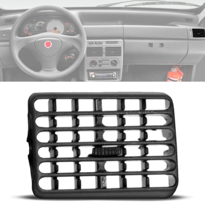 Difusor De Ar Do Painel - Fiat Uno / Fiorino 1995/2013 - Preto / Lateral / Direito / Com Aletas