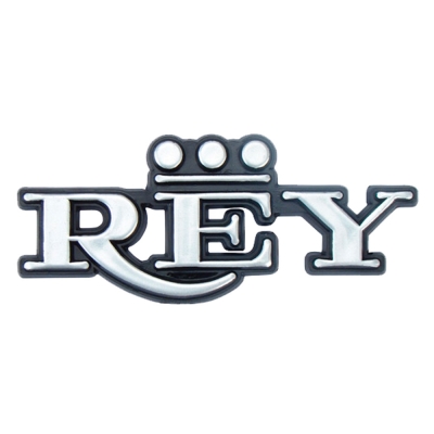 Emblema 'REY' - Ford Del Rey 1981/1984 - Cinza / Fundo Preto