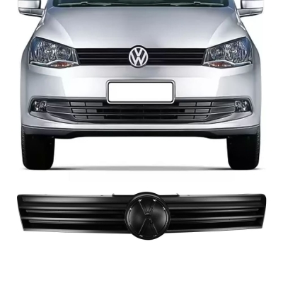 Grade Frontal Do Radiador Para O Modelo Original Do Vw Gol, Voyage, Saveiro G6 De 2012 Até 2016 - Cor Preta Texturizada.