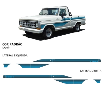 Faixa Decorativa Adesiva Ford F1000 1989 - AZUL - (Jogo).