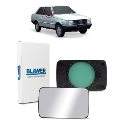 Espelho Do Retrovisor Com Base Fiat Uno/ Premio/ Elba 89/90 (Grande) Espelhada Lado Direito