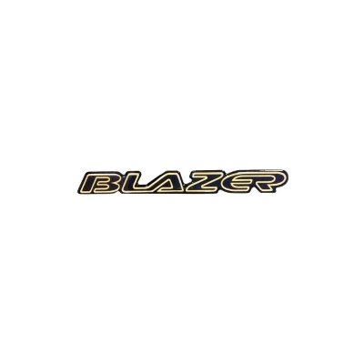 Emblema 'BLAZER' - Chevrolet Blazer 1995/2000 (Ouro) - Preto / Contorno Dourado / Resinado