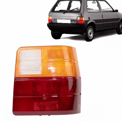 Lanterna Traseira Fiat Uno 1984/2004 | Plástico Tricolor Com Ré | Lado Direito.