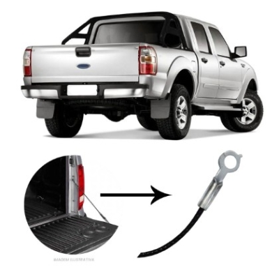 Cabo De Aço Da Tampa Traseira Ford Courier 1997 A 2013 Todos Lado Esquerdo