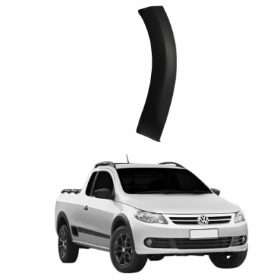Moldura Lateral Parachoque Dianteiro VW Saveiro G8 / Preto Texturizado - Lado Esquerdo