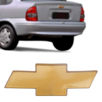 Emblema 'Logo Chevrolet' - Chevrolet Corsa Sedan 2003/2012 / Zafira 2001/2012 / Celta 2001/2006 / Corsa Classic 2003/2016 - Dourado / Somente Gravata / Porta Malas / Grade Do Radiador