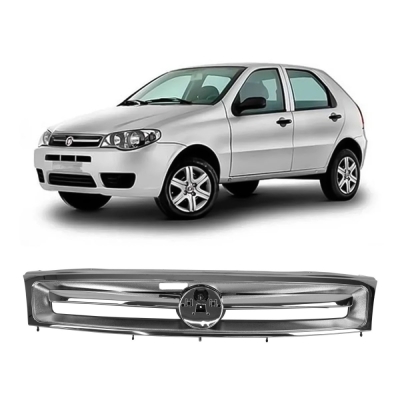 Grade Frontal Do Radiador - Fiat Palio Economy 2010/2014 - Cromada / Modelo Original / Moldura Cromada / Friso Cromado